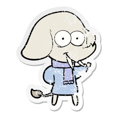 mutlu çizgi film fil sıkıntılı etiket