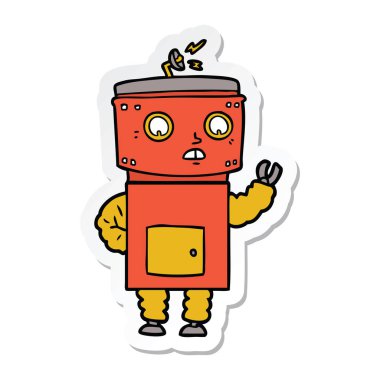 bir çizgi film robot Sticker