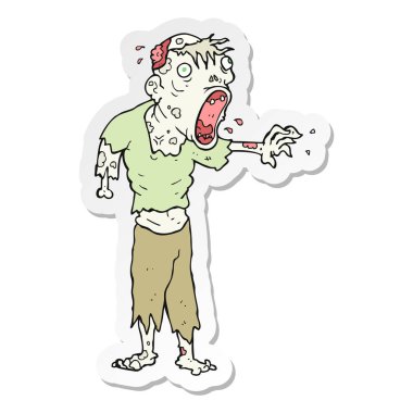 etiket bir çizgi film zombi