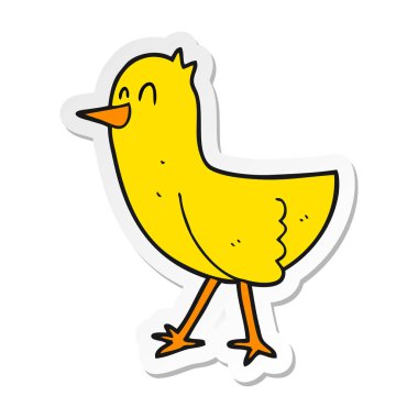 bir karikatür kuş Sticker