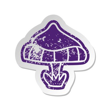 tek bir mantarı sıkıntılı eski etiket