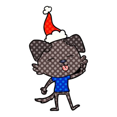 çizgi roman tarzı resimde dil weari yapışmasını bir köpek