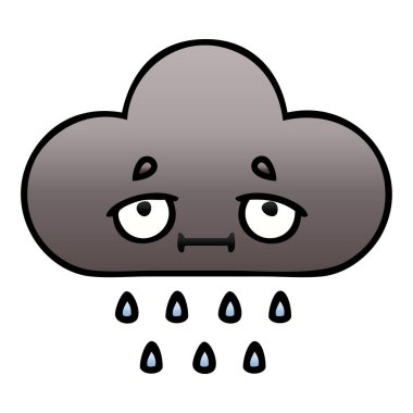 bir fırtına yağmur bulutu degrade gölgeli karikatür