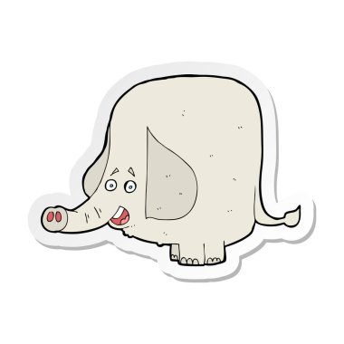 etiket bir karikatür mutlu fil