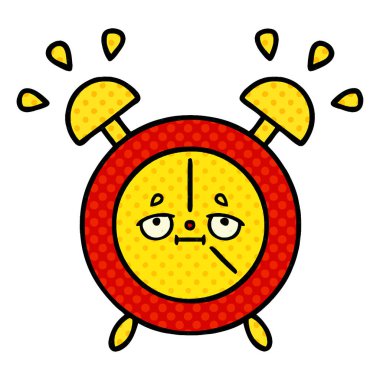 çizgi roman tarzı karikatür bir çalar saat