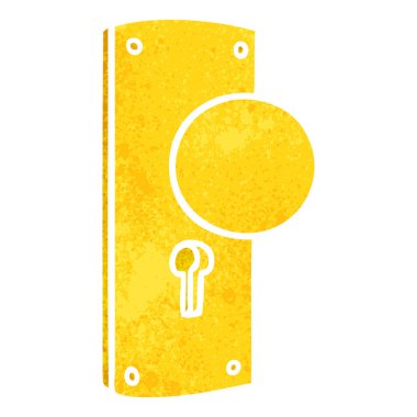 elle çizilmiş retro karikatür doodle bir kapı kolu