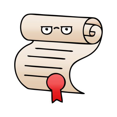 bir sözleşmenin degrade gölgeli çizgi film