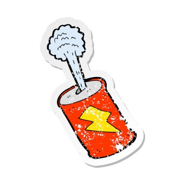 bir çizgi film fizzing soda Retro sıkıntılı etiket olabilir 