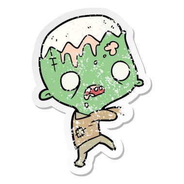 bir çizgi film zombi sıkıntılı etiket