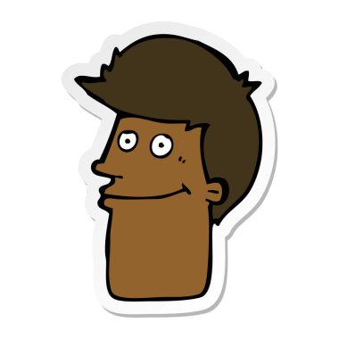 etiket adam gülümseyen bir karikatür