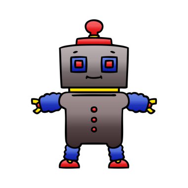 Degrade gölgeli ilginç çizgi film robot