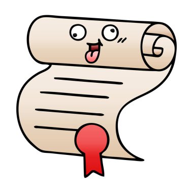 bir sözleşmenin degrade gölgeli çizgi film