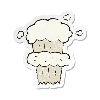 Retro sıkıntılı etiket bir karikatür duman Blast