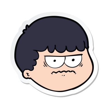 etiket bir çizgi film erkek yüz