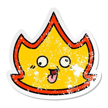 sevimli çizgi ateş sıkıntılı etiket