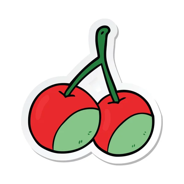 Sticker Cartoon Cherries — Stock Vector