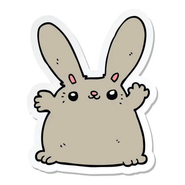 Klistermärke av en tecknad kanin — Stock vektor