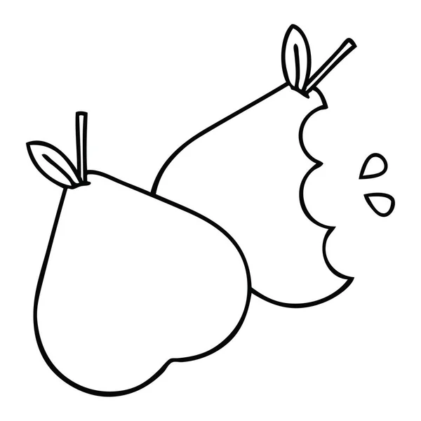 Line Drawing Cartoon Pears — Stock Vector