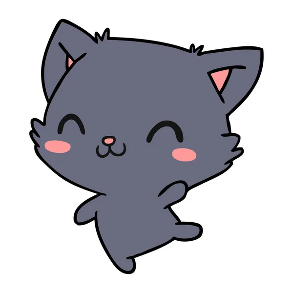 Kreslený Obrázek Roztomilé Kawaii Cat — Stockový vektor