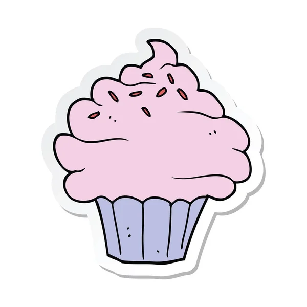 Etiqueta Cupcake Desenho Animado — Vetor de Stock