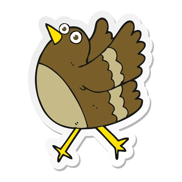 Aufkleber Eines Cartoon Glücklichen Vogels — Stockvektor