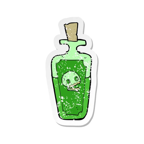 Retro distressed sticker of a cartoon poison — Stock Vector