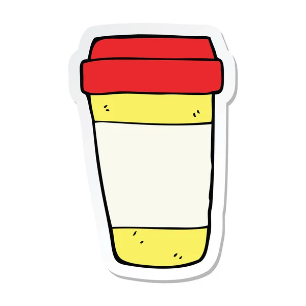 Nálepka Kreslený Coffee Cup — Stockový vektor