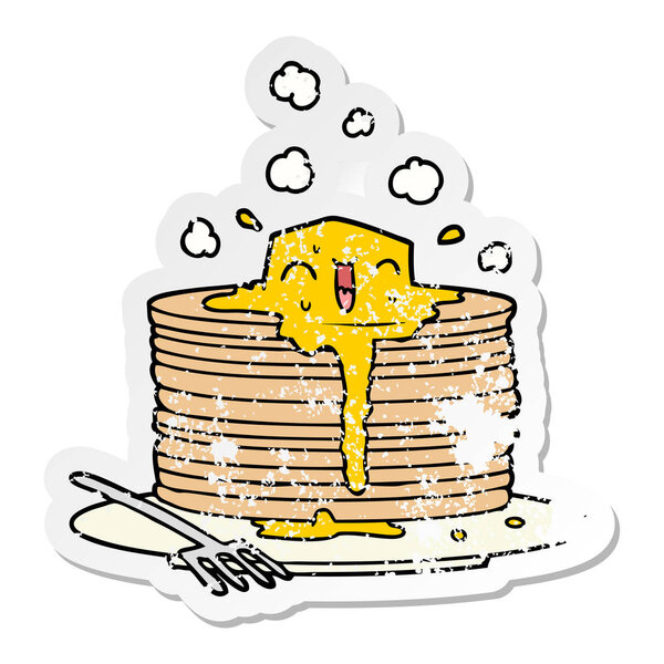 наклейка на стопку вкусных блинчиков
