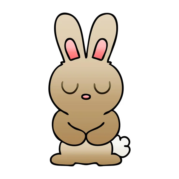 Eccentrico gradiente ombreggiato cartone animato coniglio — Vettoriale Stock
