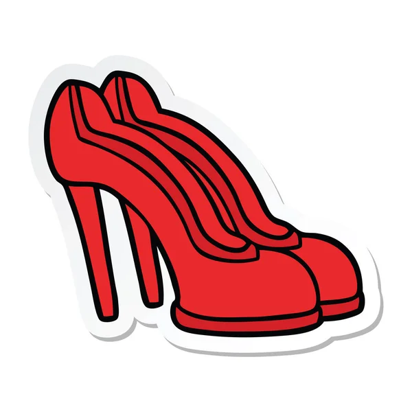 Pegatina Dibujo Animado Zapatos Rojos — Vector de stock