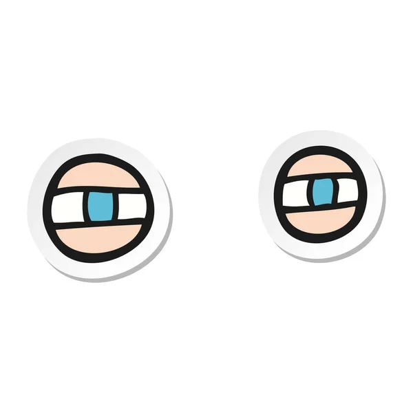 Nálepka kreslený scowling oči — Stockový vektor