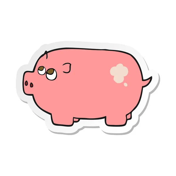 Sticker Cartoon Piggy Bank — Stock Vector