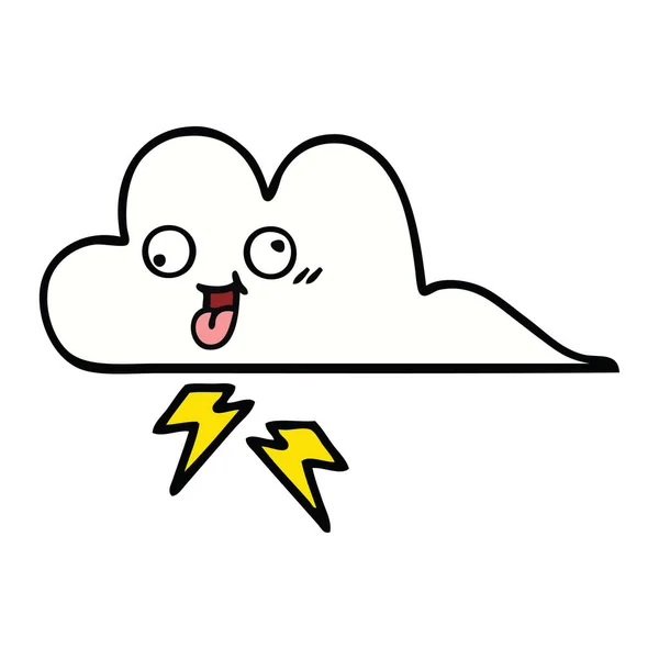 嵐雲のかわいい漫画 — ストックベクタ
