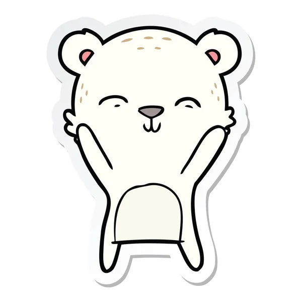 Etiqueta de um urso polar feliz desenhos animados — Vetor de Stock