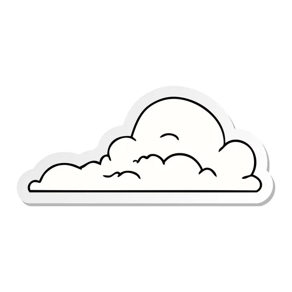Χέρι Συρμένο Αυτοκόλλητο Κινουμένων Σχεδίων Doodle Λευκό Μεγάλο Σύννεφα — Διανυσματικό Αρχείο