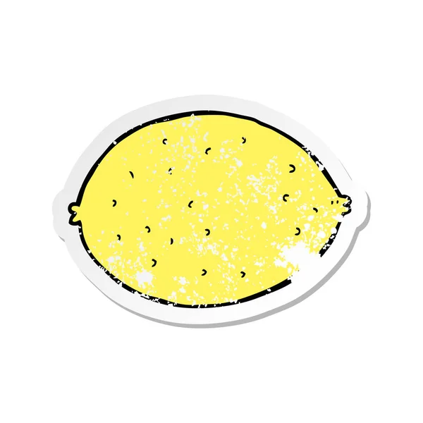 Distressed Sticker Cartoon Lemon — Stock Vector
