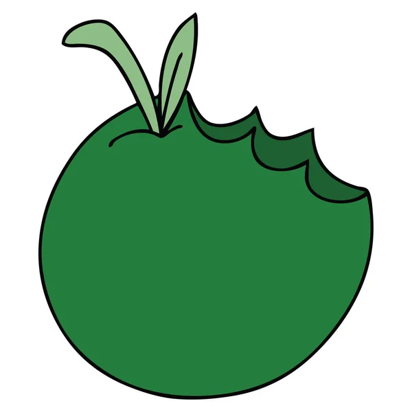 Ručně Tažené Bizarní Kreslených Jablko — Stockový vektor