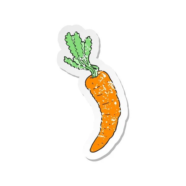 Retro Distressed Sticker Cartoon Carrot — Stock Vector