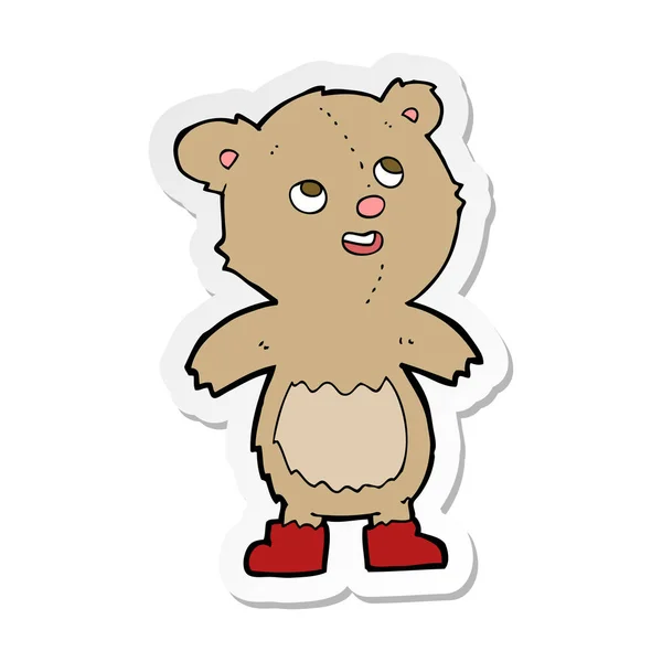 Etiqueta Urso Pelúcia Dos Desenhos Animados — Vetor de Stock
