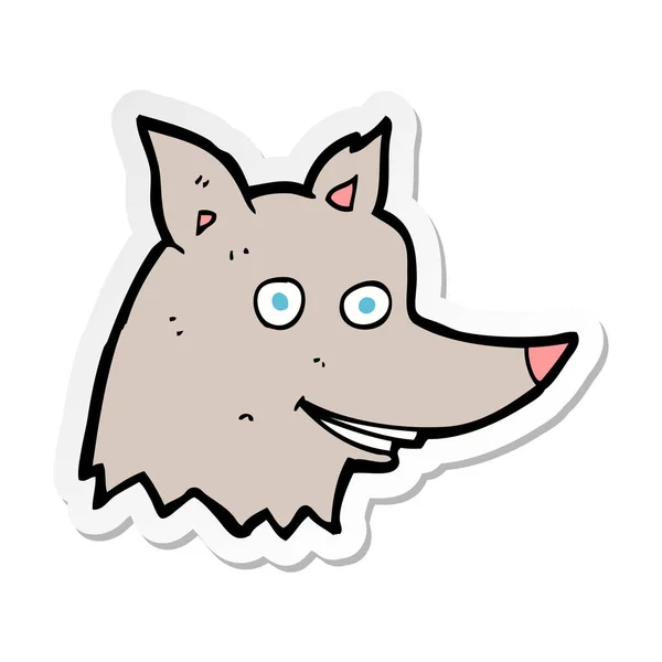 Sticker Cartoon Wolf Head — Stock Vector