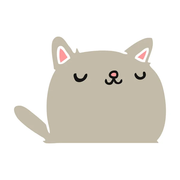 Cartoon Afbeelding Van Schattige Kawaii Kat — Stockvector