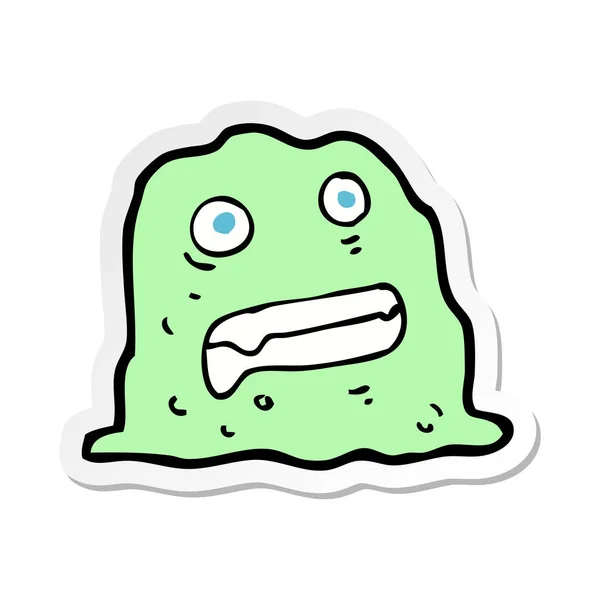 Sticker van een cartoon slime schepsel — Stockvector