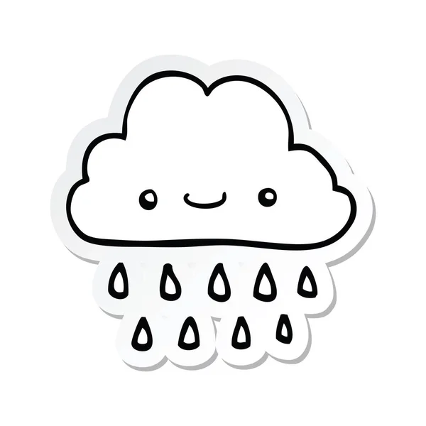 Sticker Cartoon Storm Cloud — Stock Vector