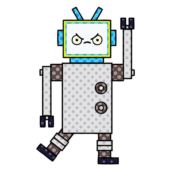 Robot de dibujos animados estilo cómic — Vector de stock