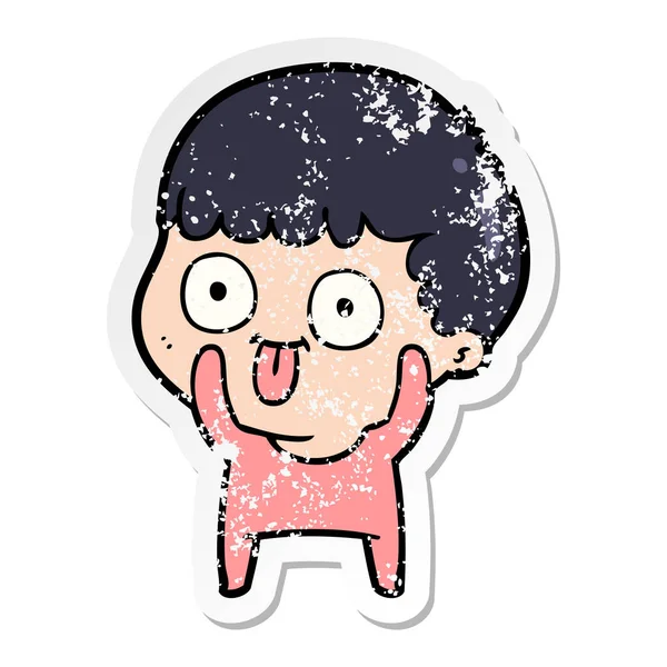 dik bir çizgi film adamın sıkıntılı etiket