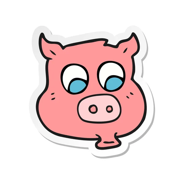 Aufkleber Eines Cartoon Schweins — Stockvektor