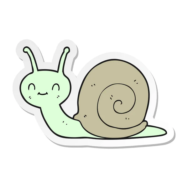 Sticker Cartoon Cute Snail — Stock Vector