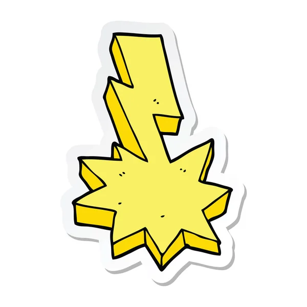 Sticker Cartoon Lightning Strike — Stock Vector