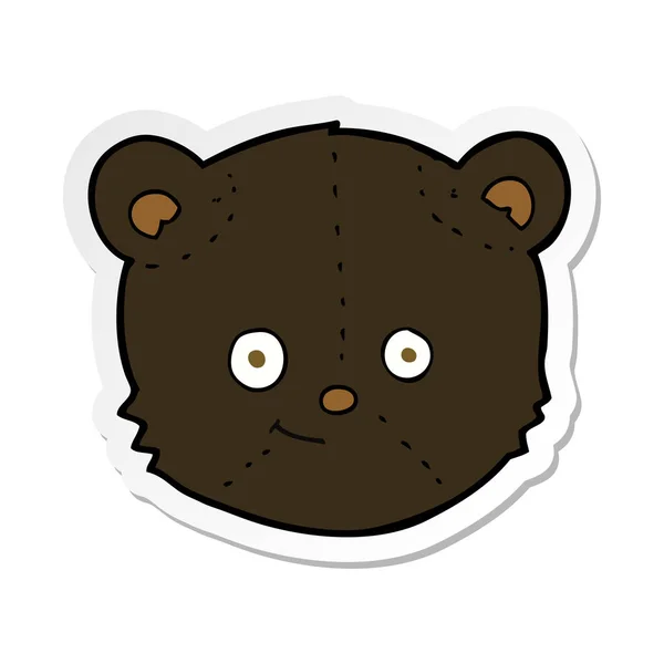 漫画ブラック熊の頭のステッカー — ストックベクタ