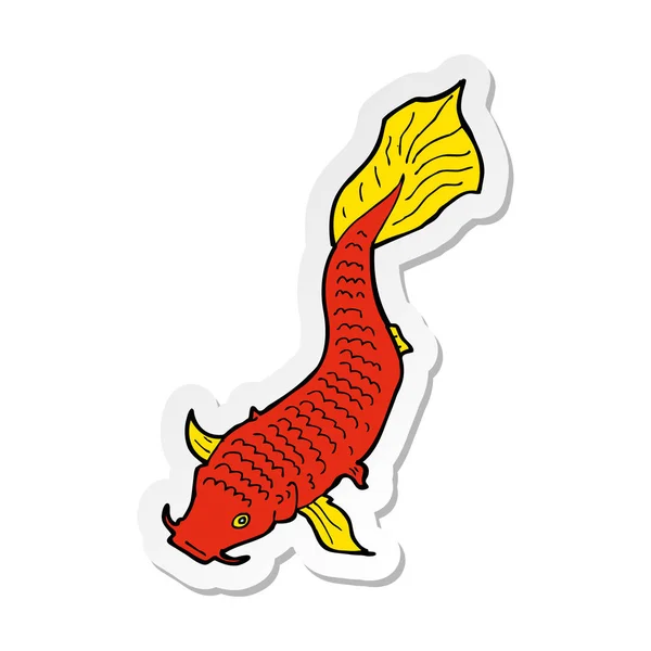 Sticker Cartoon Fish — Stock Vector